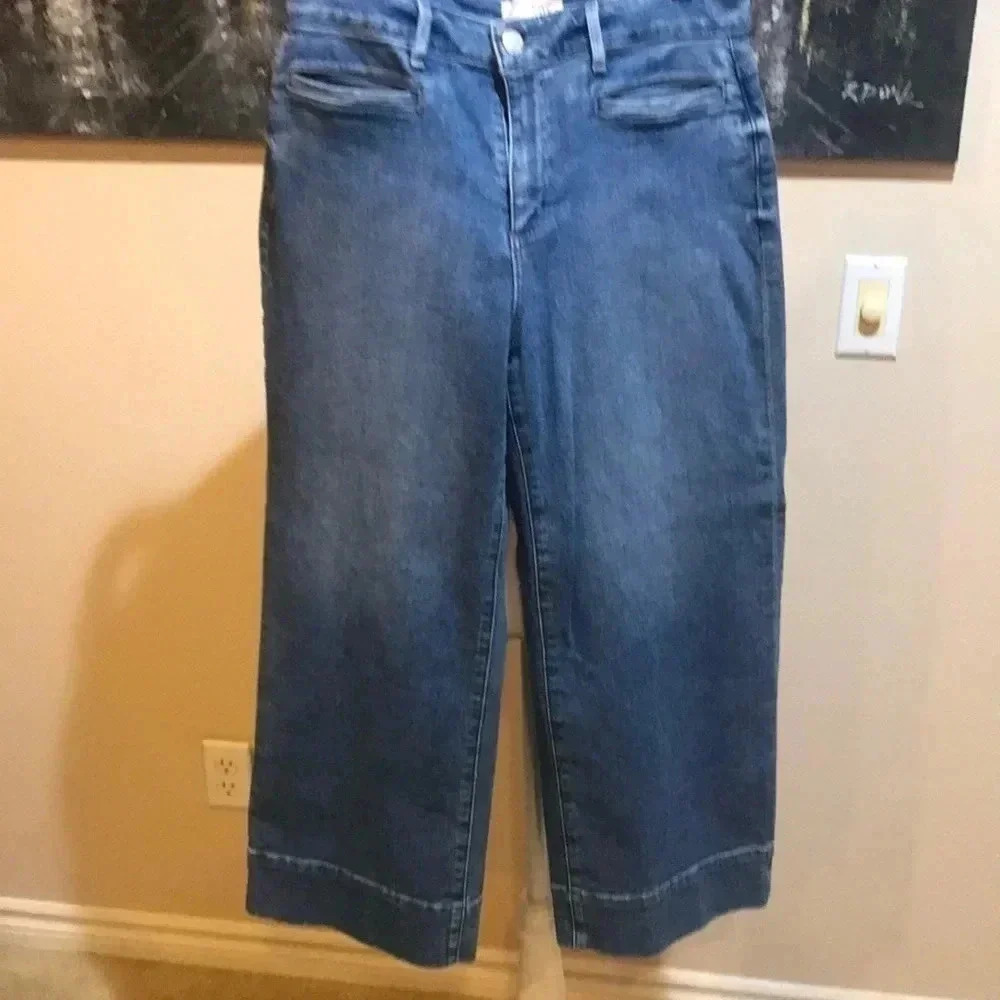 Loft High Waist 4 Pocket Wide Leg Crop Jeans-Size 29/8